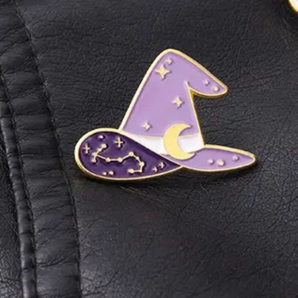 PURPLE Witch hat Pin constellation enamel alloy pin